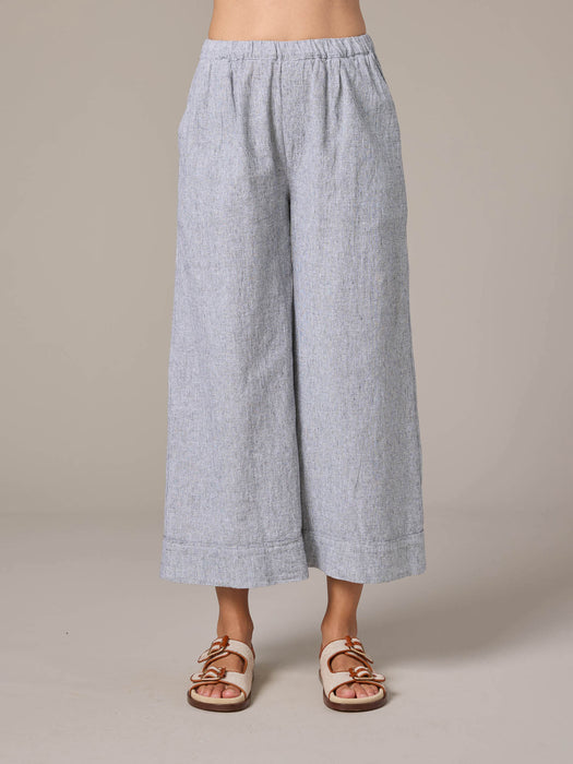 Crosshatch Pleated Crop Pant