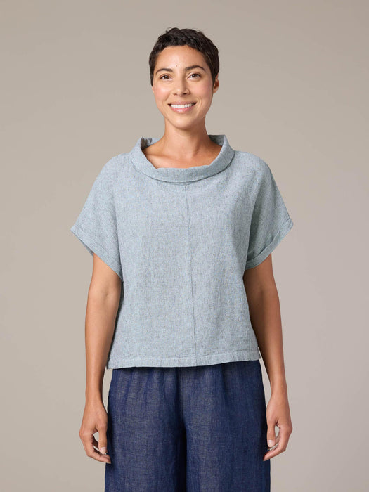 Crosshatch Cowl Neck Top