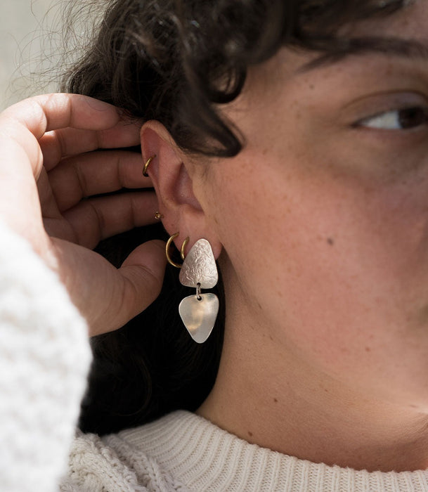 Iyla Geometric Textured Dangle Earrings