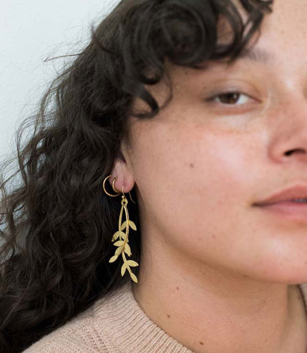 Aamani Linear Vine Dangle Earrings