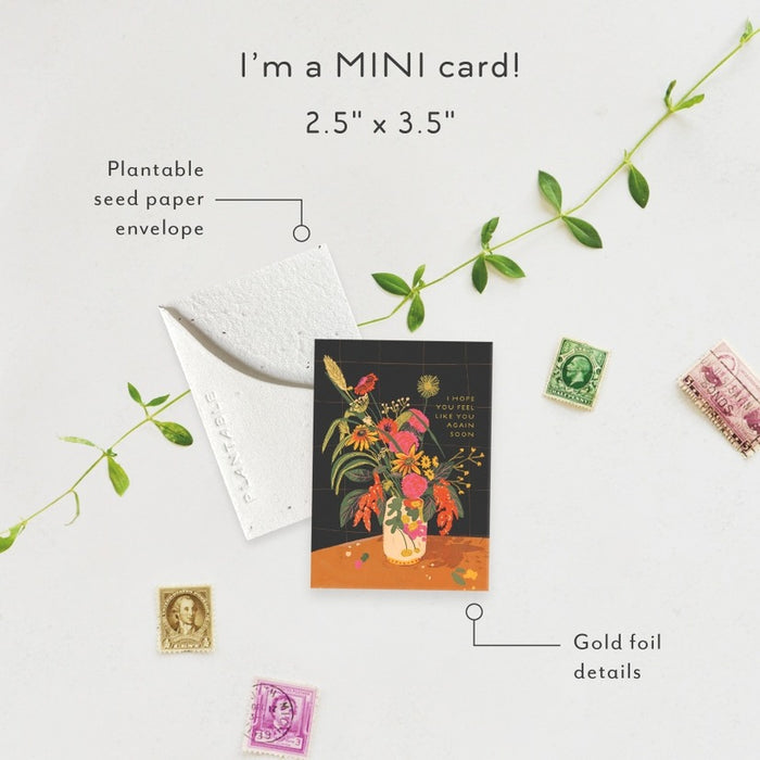 Vase Still Life Sprout Mini Get Well Card