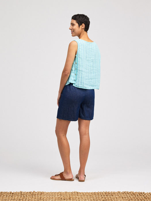 Blue Stripe Side Button Shell