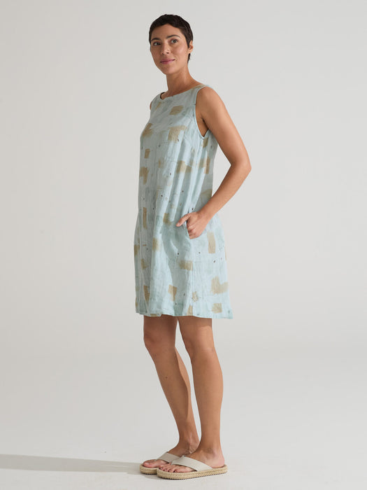 Linen Brush Stroke Modern Shift Dress