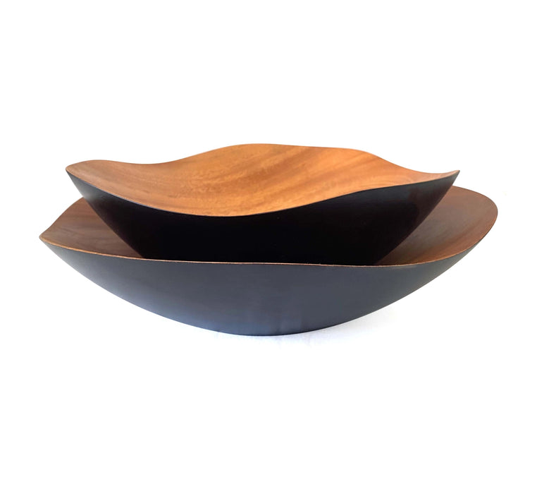 Small Charred Mahogany Wave Bowl
