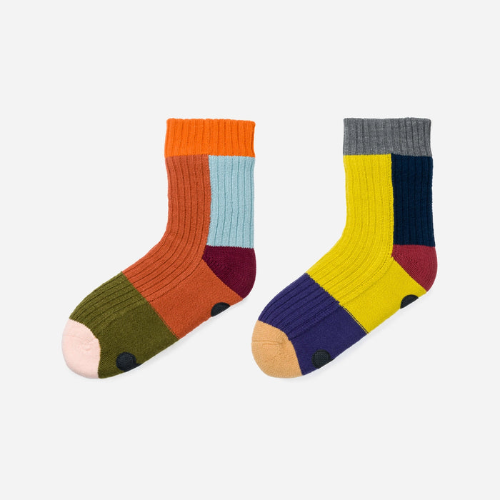 Mismatch Knit House Socks
