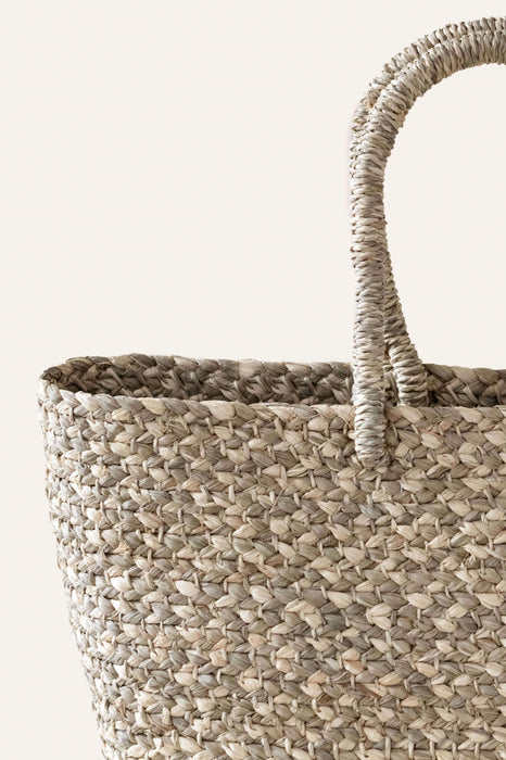 Sage & Natural Braided Raffia Tote