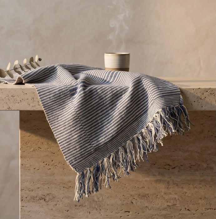 Hand Loomed Cotton & Jute Table Runner