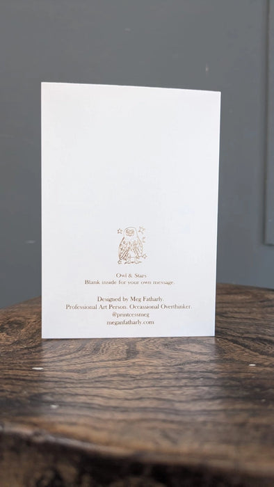 Gold Embossed Owl Keepsake Card