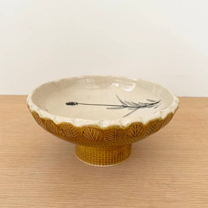 Botanical High Footed Ceramic Fruit Bowl