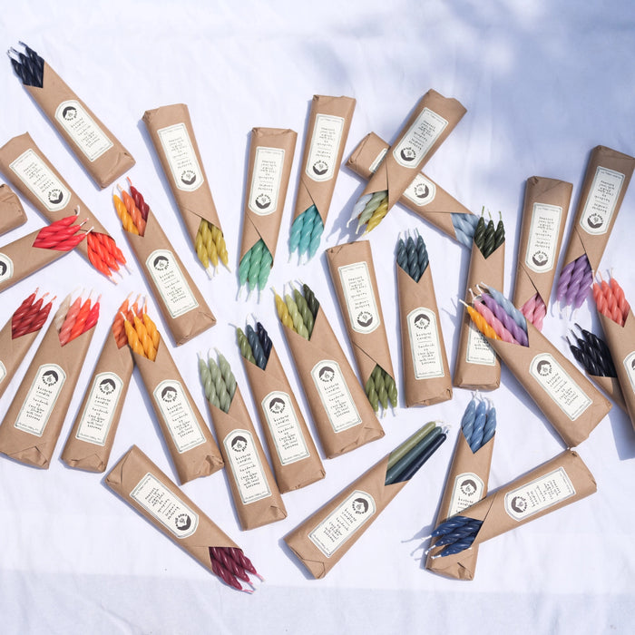 Rose Beeswax Spiral Tapers - Set of 3