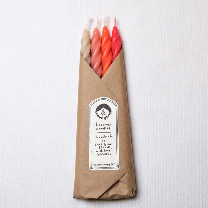 Gathering Spiral Beeswax Candles - Set of 4