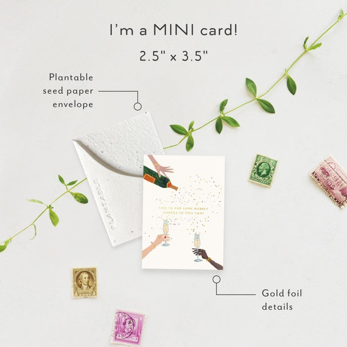 Pop Some Bubbly Sprout Mini Wedding Card