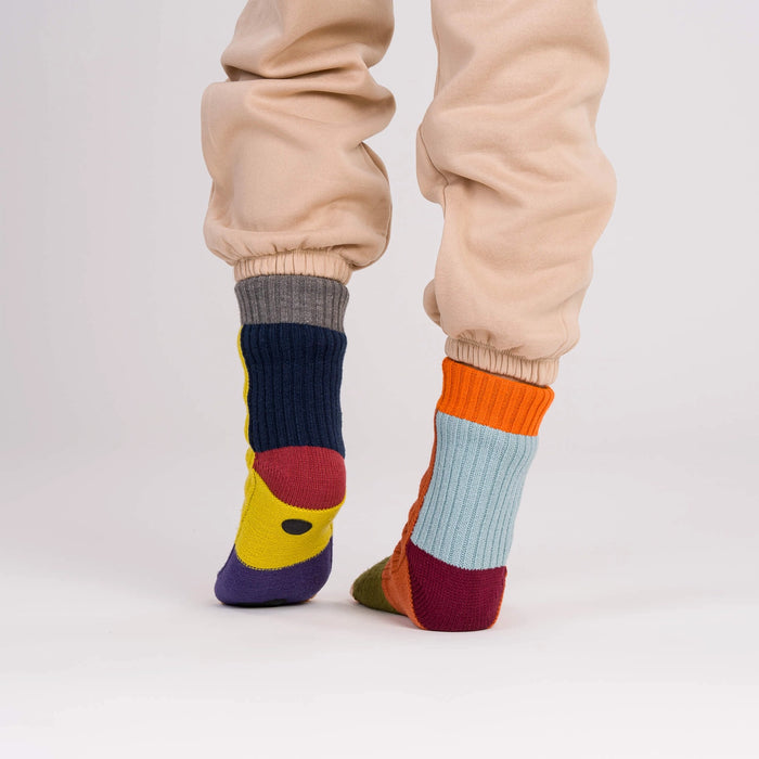 Mismatch Knit House Socks