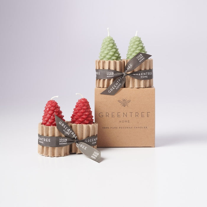 Small Pine Cone Beeswax Candles - Set of 2