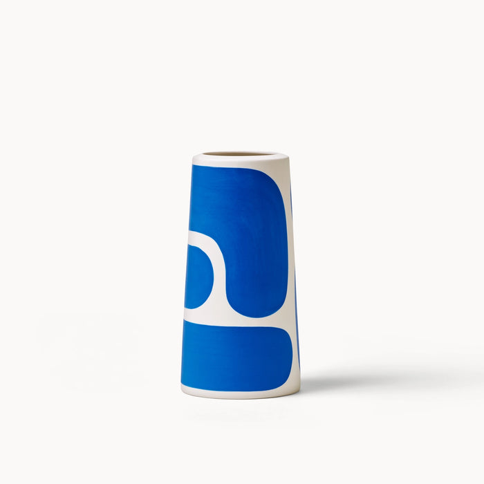 Cobalt Color Block Pillar Vase