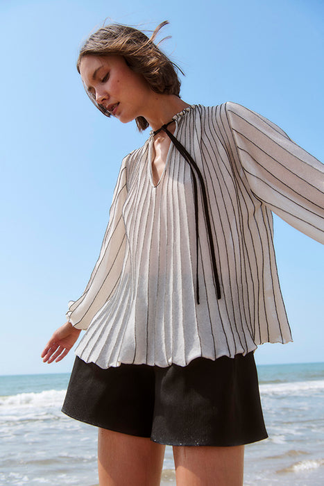 Radial Knit Blouse