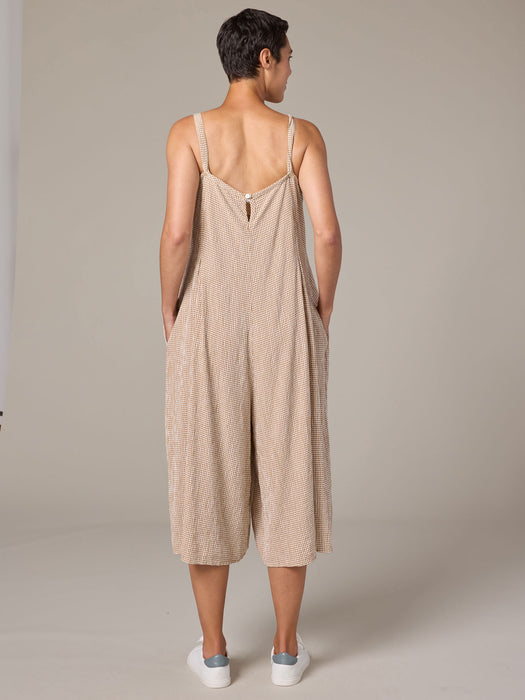 Crinkle Check Jumpsuit