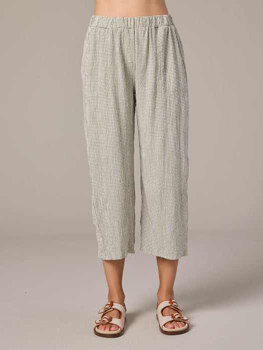 Crinkle Check Easy Crop Pant