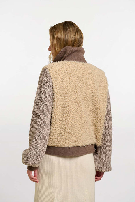 Contrast Teddy Jacket