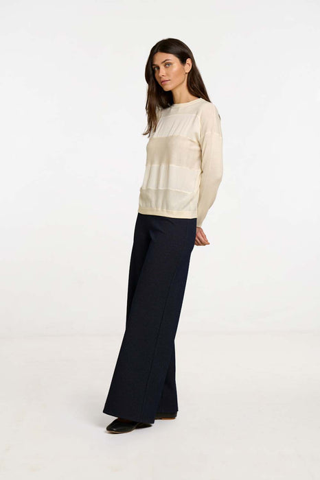Wide Leg Twill Trouser