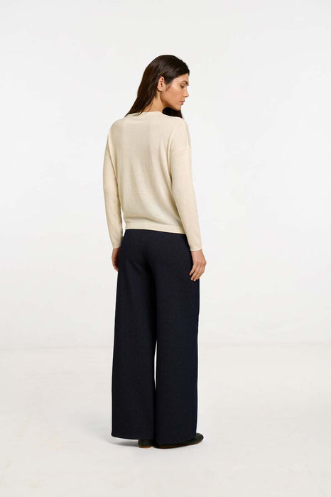 Wide Leg Twill Trouser