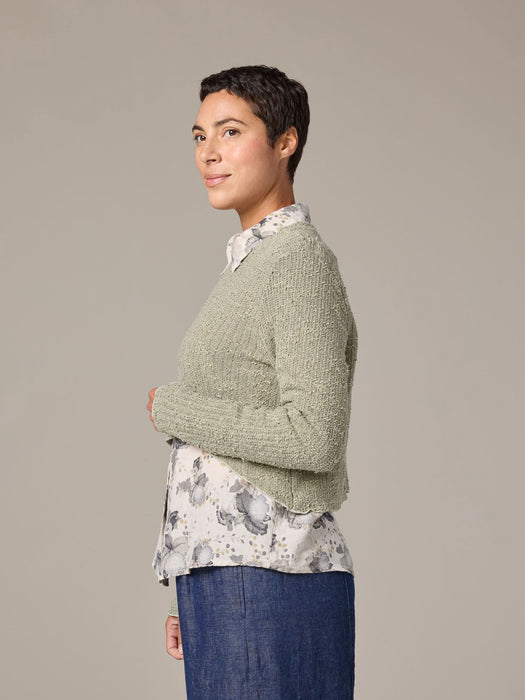Textured Curved Crop Sweater