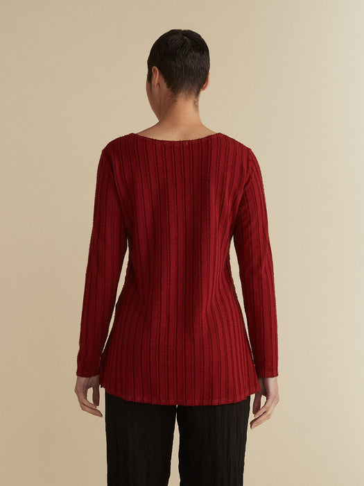 Frayed Stripe V-Neck Tee