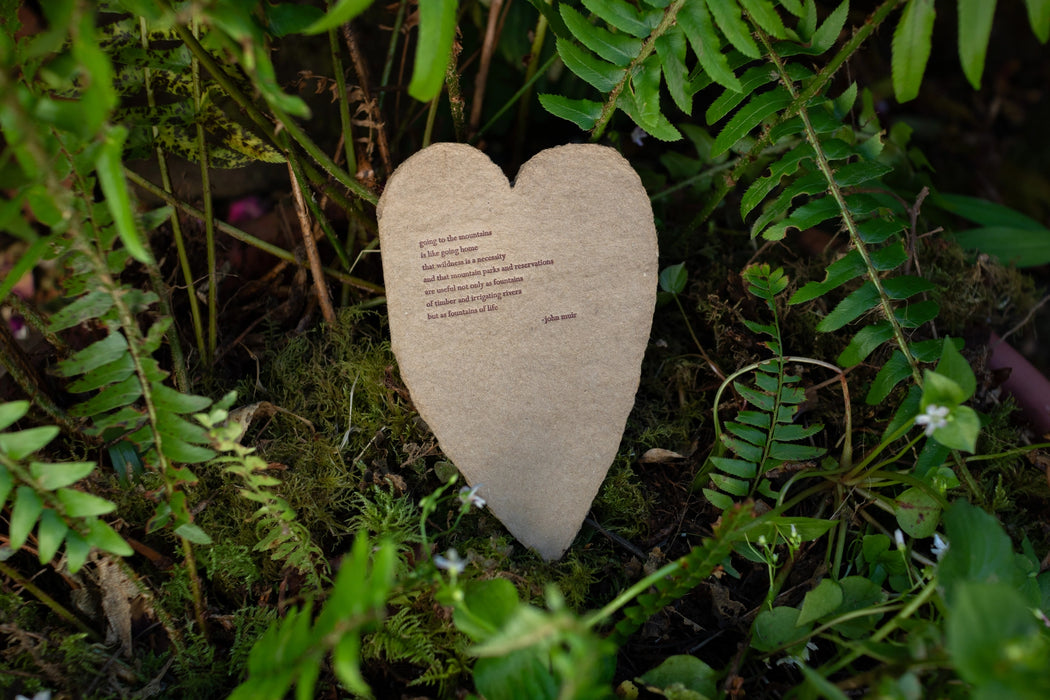 John Muir Quote Kraft Handmade Heart Card