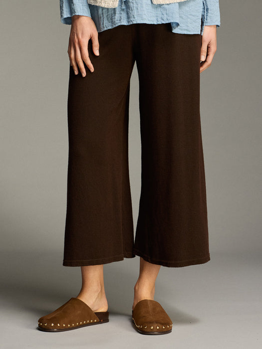 Marled Knit Cropped Pant
