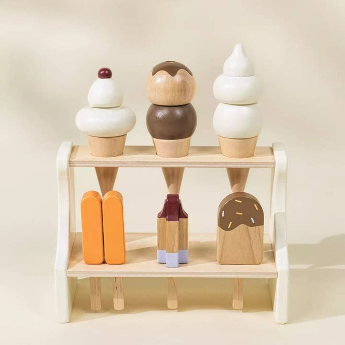 Wooden Ice Cream Stand & Accessories