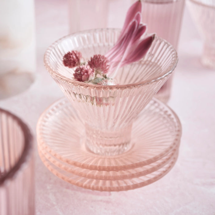 Pressed Pink Martini Glass