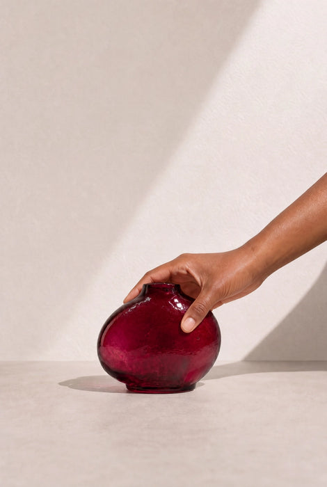 Pebble Handblown Hammered Glass Bud Vase
