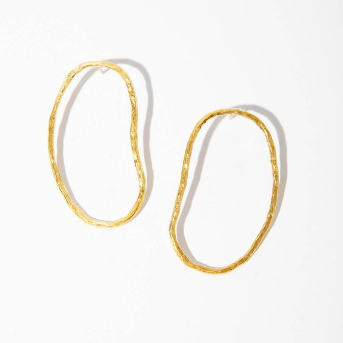 Pool Statement Earrings - Brass