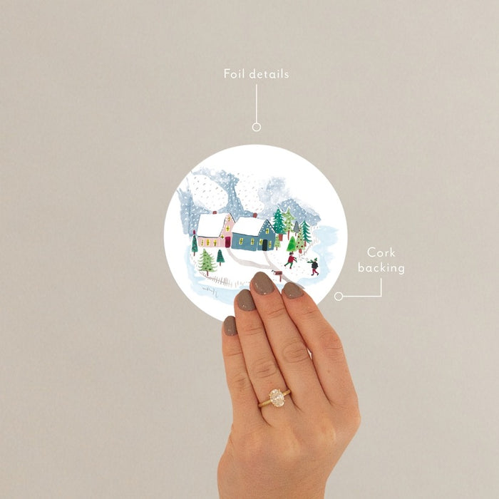 Winter Houses Coaster