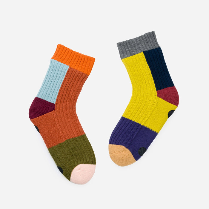 Mismatch Knit House Socks