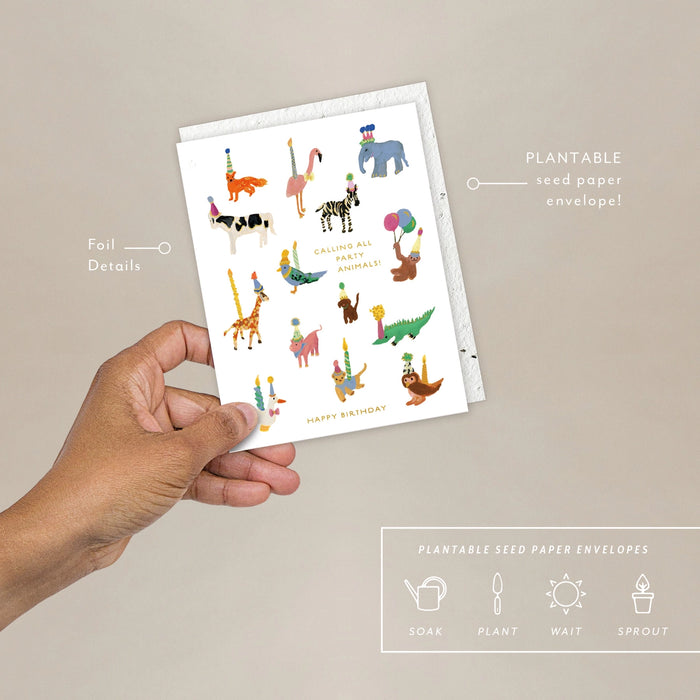 Animal Party Birthday Card