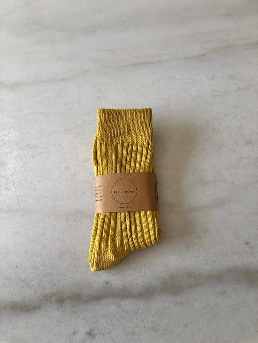 Ribbed Cotton High Socks