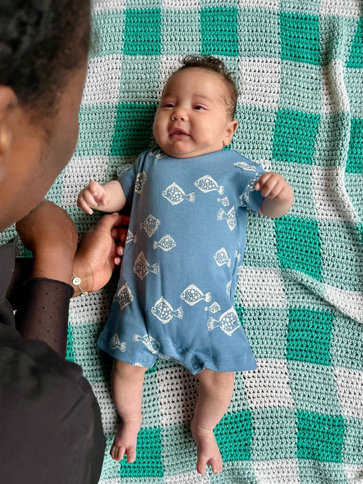 Indigo Flounder Baby Romper