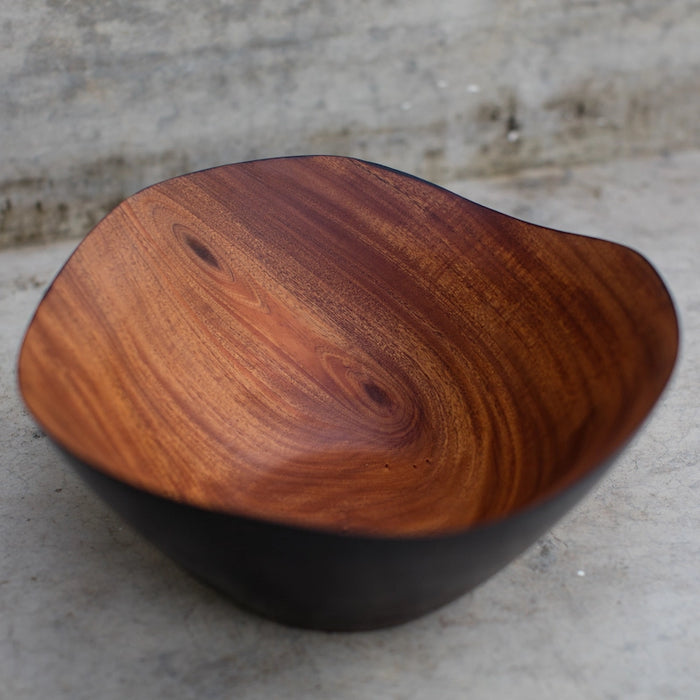 Large Charred Mahogany Wave Bowl