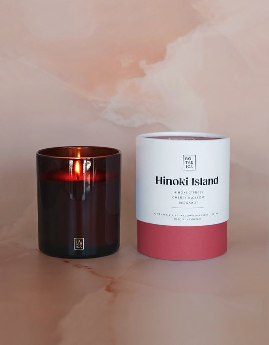 Hinoki Island Candle: Cypress, Cherry Blossom + Bergamot