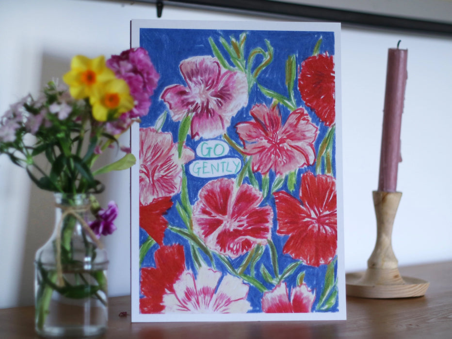 Go Gently Flower Drawing Print