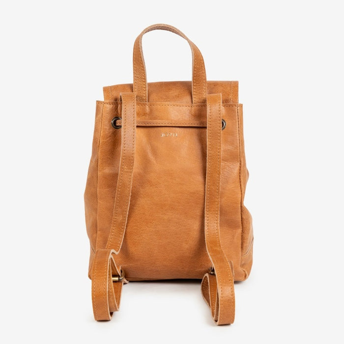 Pebbled Leather Mini Fold-Over Backpack