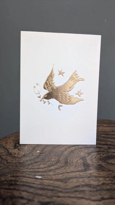 Gold Embossed Dove Keepsake Card