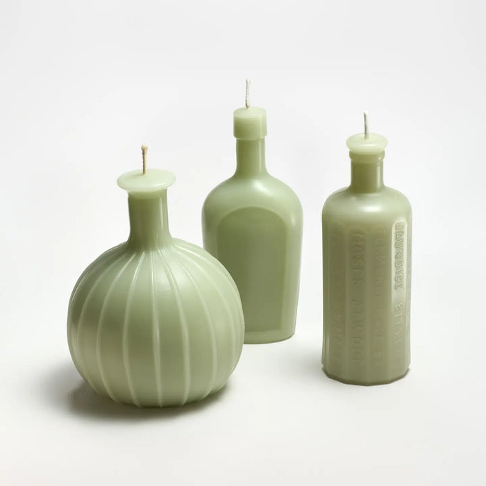 Handmade Beeswax Sculptural Bottle Candle