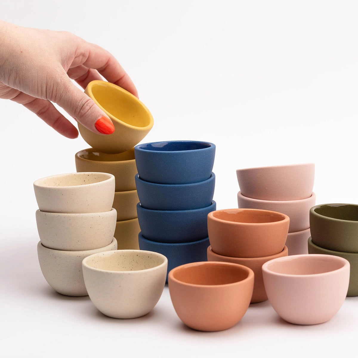 Handmade Ceramic Stacking Thimble Cup (By Land & Sea Nyack, NY)