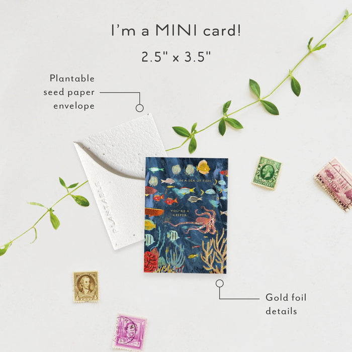 Wildflower Floral Sprout Mini Birthday Card