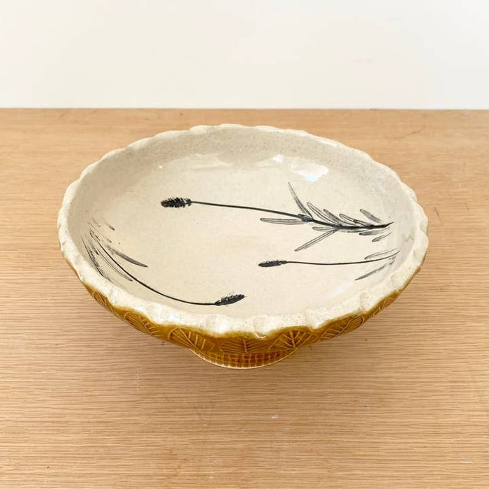 Botanical High Footed Ceramic Fruit Bowl