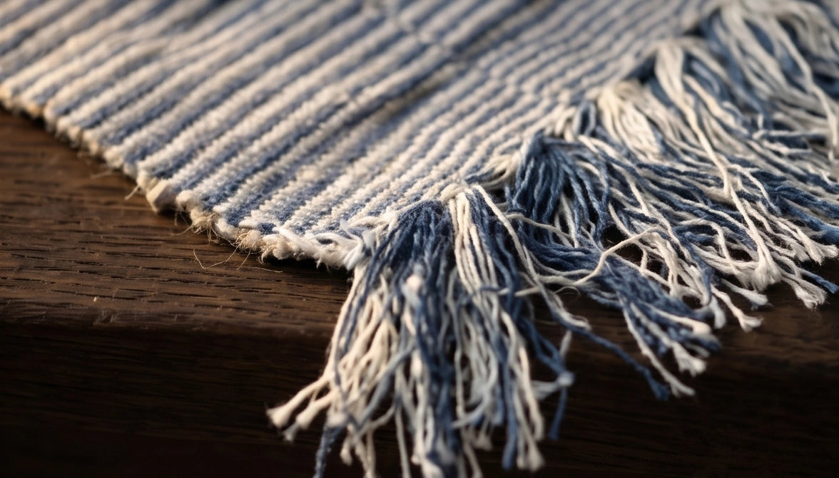 Hand Loomed Cotton & Jute Table Runner