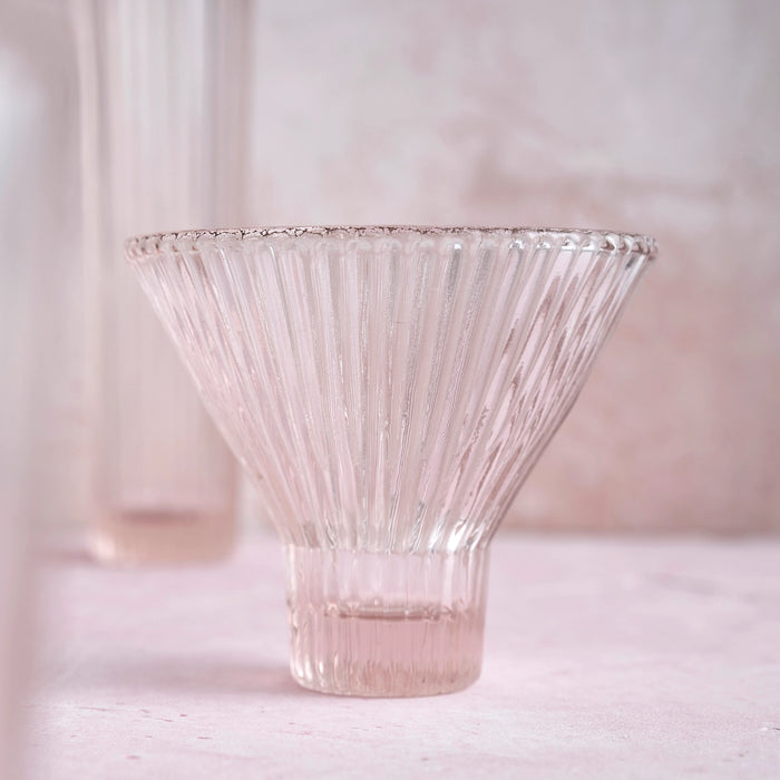 Pressed Pink Martini Glass