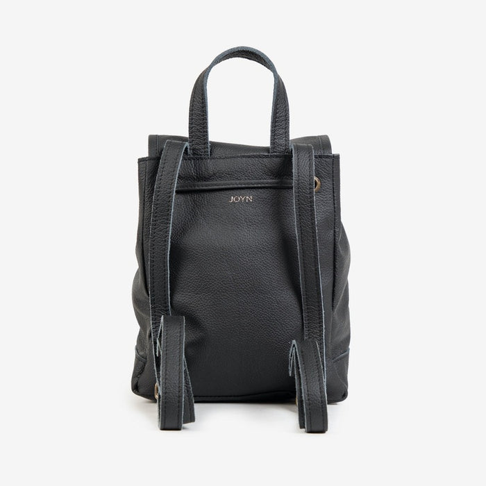 Pebbled Leather Mini Fold-Over Backpack